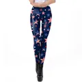 Women's high waist leggings featuring a dark American flag 3D digital print - S / Full Star and Stripes Print Style (KDK2202)