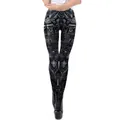 Leggings femme avec imprimé mécanique 3D punk numérique et tissu extensible mince - Style Armure Tactique (KDK2170)