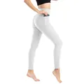 Pantalon de yoga blanc taille haute à texture alvéolée avec poches latérales - S / Bas / Blanc