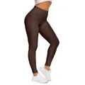 Dark brown high-waisted bubble texture yoga leggings with push-up effect for fitness - S / Bottoms / Brown