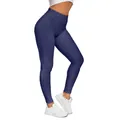 Dark blue high waisted honeycomb leggings with scrunch butt lift texture for fitness - S / Bottoms / Navy Blue