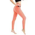 Pantaloni yoga testurizzati color pesca con tasche laterali per modellare i glutei - Arancione
