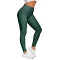 High-waisted dark green yoga leggings with honeycomb texture and push-up effect - Dark Green