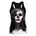 Damen Sport-Tanktop in Schwarz mit 3D-Gothic-Skelettdruck für Yoga und Sommerstrand - S / Frauen Skelett Makeup Stil (WDBS1036)