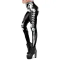 Damen-Leggings in Schwarz mit 3D-Skelett-Print und Steampunk-Mechanik-Mustern - S / Mechanischer Skelettdruck (WKDK1071)