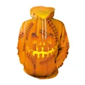 Halloween pumpkin jack-o-lantern 3D print orange hoodie with drawstring and pocket - M / Orange Pumpkin Style (WB101-028)