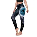 Dames Halloween-legging met hoge taille en digitale print van heks en maan - S / Halloween Nacht Bedrukte Stijl (B230-1027)