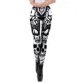 Legging gothique avec motifs d'yeux et crânes pour costumes d'Halloween pour femme - S / Globes Oculaires d'Horreur Gothique N&B (WKDK1089)