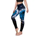 Leggings de yoga Halloween à taille haute pour femmes avec motifs chauve-souris 3D - S / Impression à Thème Halloween (B230-1026)