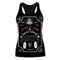 Canotta nera racerback con stampa gotica occulta e motivo grafico punk magico - Stile Gotico Occhio della Provvidenza (WDBS1033)