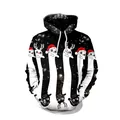Weihnachtlicher Hoodie mit 3D-Katzenprint und festlichen Sternen auf schwarzem Stoff - M / Weihnachts-Galaxie-Katzen-Druck (SB101-014)