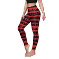 Women's high waist yoga leggings with red and black liquid drip pattern and slim fit - S / Red Black Drip Stripes Style (B230-1021)