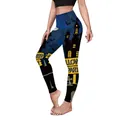 Γυναικείο κολάν Halloween με ψηλή μέση και σχέδιο μπλε κάστρο και νυχτερίδες - Στυλ Κάστρο Πανσέληνος Απόκριες (B230-1030)