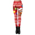 Women's Christmas reindeer print yoga leggings in festive red with holiday patterns - S / Bright Red Nordic Cartoon Reindeer Pattern (SKDK144)