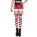 Women's Christmas high waist yoga pants with candy cane stripes and festive prints - S / Christmas Theme Print (B230-1037)