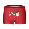 Festive red Christmas boxer shorts with glitter waistband and cartoon reindeer print - M / Reindeer Oh Deer Style (SB234-1014)