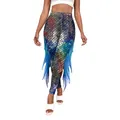 Slim fit mermaid scale leggings with 3D fins and gradient colorful ocean prints - S / Fantasy Starry Sky (B242-1002)