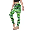 St. Patrick's Day yoga legging voor dames met klaverprint en riemmotief - Feestelijke Mix Elementen met Riemontwerp (B230-1061)