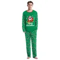 Men's green Christmas pajama set with pug print and candy cane patterned pants - S (Men) / Top And Bottom / Christmas Green - Pug Dog (Style 1008)