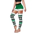 Leggings de Noël taille haute pour femme avec motifs flocons et effet fourrure - S / Taille Haute Verte Patchwork Flocon de Neige Grille Imprimé (B230-1039)
