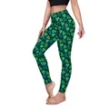 St. Patrick's Day yoga legging met groen klaverpatroon en hoge taille pasvorm voor dames - S / Groen Met Gele Stippen Klavertje (B230-1063)