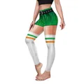 St. Patrick's Day leggings with green sequin print and striped sock patterns - S / Illusion Print Style (B230-1053)