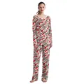 Women's Christmas pajama set with festive cat print and long sleeves for winter comfort - S (Women) / Top And Bottom / Christmas Cat Style