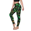 St. Patrick's Day leggings with shamrock and lucky coin digital print for women - S / Festive Print Style (B230-1055)