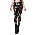 Leggings Halloween donna con teschi ragnatele e motivo a lapide RIP stampato - Taglia S / Teschio Ragnatela RIP (B230-1086)