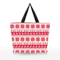 Minimalistische Canvas-Tasche mit roten nordischen Weihnachts-Elch- und Schneeflockenmustern - Nordischer Weihnachtsstil (BHB1104)