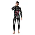 Men's Halloween skeleton jumpsuit with realistic bone and organ digital print - S / Internal Organs Skeleton Style (B142-359)