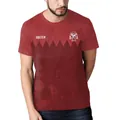 T-shirt da calcio uomo bordeaux con stampa Doha e tessuto con trama a nido d'ape - Stile Skyline della Città di Doha Rosso Scuro (B129-9364)