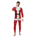 Men's Santa Claus 3D digital print bodysuit jumpsuit for Christmas party cosplay - S / Classic Santa Tight Bodysuit (B142-370)