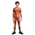 Kinder Langarm-Bodysuit mit realistischem 3D-Anatomie-Druck der menschlichen Muskeln - Menschliche Muskelanatomie Stil (T108-1001)