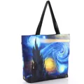Stofftasche mit Van Gogh Sternennacht Kunstmotiv und schwarzen Schultergurten - Sternennacht-Stil (BHB1003)