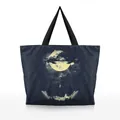 3D digital printed starry night moon balloon crossbody tote bag in navy blue fabric - Moon Silhouette Style (BHB1049)