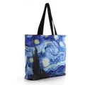 Sac fourre-tout artistique avec imprimé Nuit étoilée de Van Gogh et anses noires - Style Classique Nuit Étoilée (BHB1009)