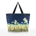 Sac fourre-tout bleu marine avec illustration de zombies et larges anses noires - Style Illustration de Zombie (BHB1046)
