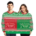Lustiger Weihnachts-Doppelpullover für zwei Personen mit Rentier- und Schneeflockenmuster - S/M / Rot-Grünes Klassisches Muster (SB162-030)