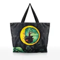 3D digital print tote bag featuring a yellow moon and starry sky artistic pattern - Moon Face Style (BHB1056)