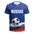 Russland Fußball-Fan-T-Shirt mit Nationalflaggenfarben und Fußball-Grafikdesign - Russland Stil (B129-9306)