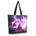 Künstlerische Tragetasche mit Galaxie-Print und rotem Dreieck-Design für Damen - Kosmischer Nebel-Stil (BHB1014)