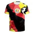 Belgien Fußballtrikot mit geometrischem Druck in Schwarz, Gelb und Rot Farben - Belgien Stil (B129-9304)