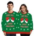 Lustiger Weihnachts-Partnerpullover in Grün mit This Guy Loves Christmas Motiv - S/M / Liebt Weihnachten Grün (SB162-025)