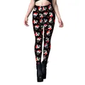 Women Christmas leggings featuring cat patterns with festive hats and candy canes - Siamese Cat Merry Christmas Print Style (B230-1108)