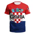 Kroatien Fußball-T-Shirt mit rot-weißem Karomuster für Freizeit und Sportfans - Kroatien Stil (B129-9345)