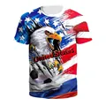 3D American flag soccer jersey with bold bald eagle print and United States text - 2XL / United States Style (B129-9341)