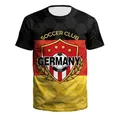 Herren Fußball T-Shirt mit Deutschlandflaggen-Streifen und Wabenmuster-Grafik - Deutschland Stil (B129-9343)