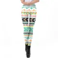 Women's St. Patrick's Day high waist leggings with green shamrock and heart print - S / Multi-Color Striped Heart Shamrock Style (KDK1797)