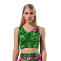 Γυναικείο σετ Αγίου Πατρικίου με crop top τριφύλλι και κολάν γιόγκα - S / Τριφύλλι Αγίου Πατρικίου (B03083) Επάνω Και Κάτω Μέρος